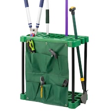 KCT Garden Tool Storage Rack Organiser Holder Tidy For Shed Garage Accessories Solutions Freestanding Plastic Trolley Spade Rake
