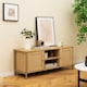 image 4 of COSTWAY Boho TV Stand for 55 Inches Entertainment Center Natural Gold