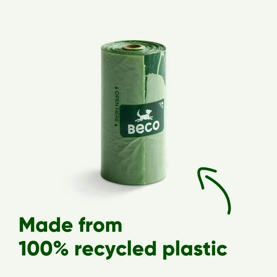 image 1 of Beco Strong & Large Dog Poop Bags 60 Bags (4 Rolls of 15) Unscented Dispenser Compatible