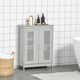 image 2 of kleankin Bathroom Cabinet, Freestanding Floor Cabinet with Storage, Grey Grey