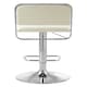image 4 of Interiors by Premier White Seat And Chrome Base Bar Stool, Adjustable Height Kitchen Bar Stool, Footrest Swivel Barstool