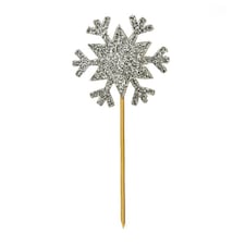 Anniversary House Glitter Snowflake Cupcake Toppers Silver