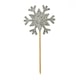 image 1 of Anniversary House Glitter Snowflake Cupcake Toppers Silver