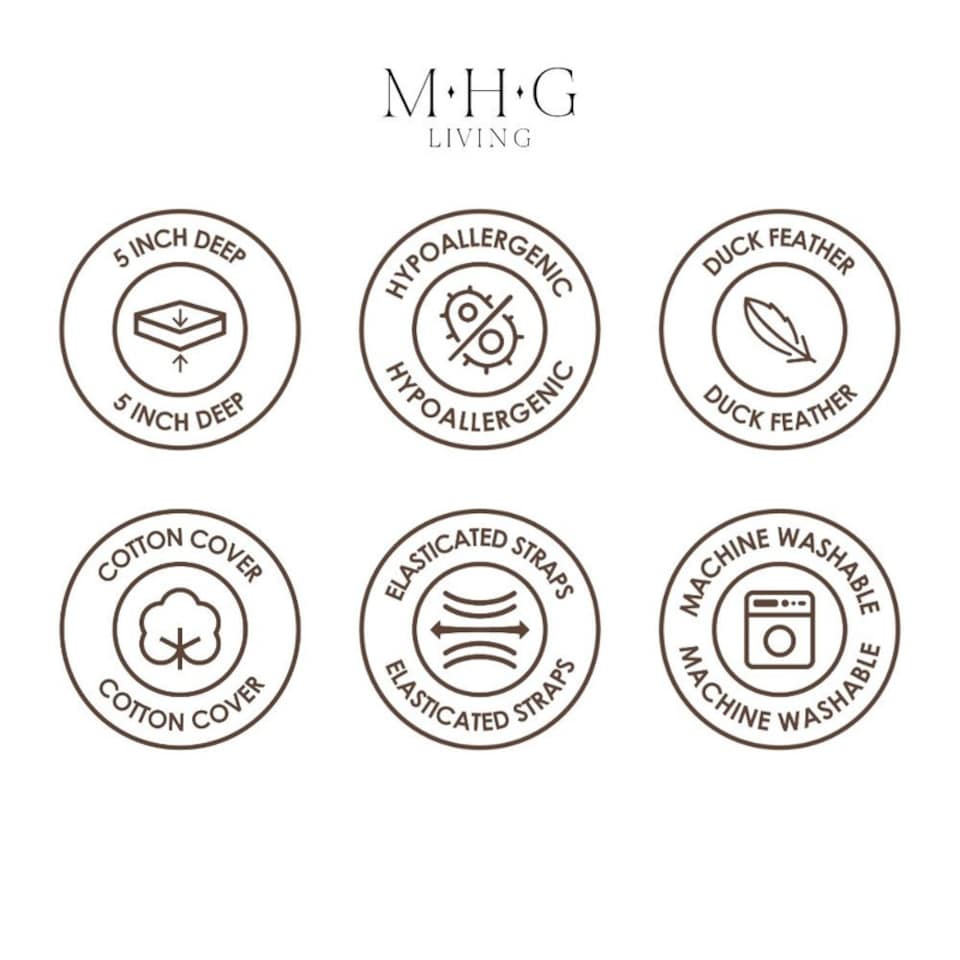 image 1 of MHG Living Duck Feather Down-Proof T233 100% Cotton Cover Mattress Topper - Double