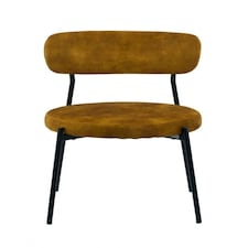 Stackable Glenn Dining Chairs (Pack of 2) - Velvet - L52 x W52 x H78 cm - Mustard Brown