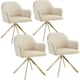 image 1 of Lounge Armchair Living Room Accent Chair 360 Swivel Slim Steel Legs Velvet Fabric | Cream | cream/gold | 4