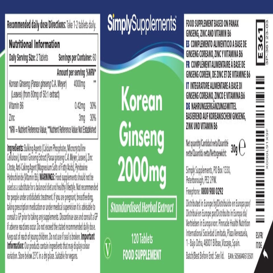 image 1 of Korean Ginsen 4,000mg - 180 Tablets