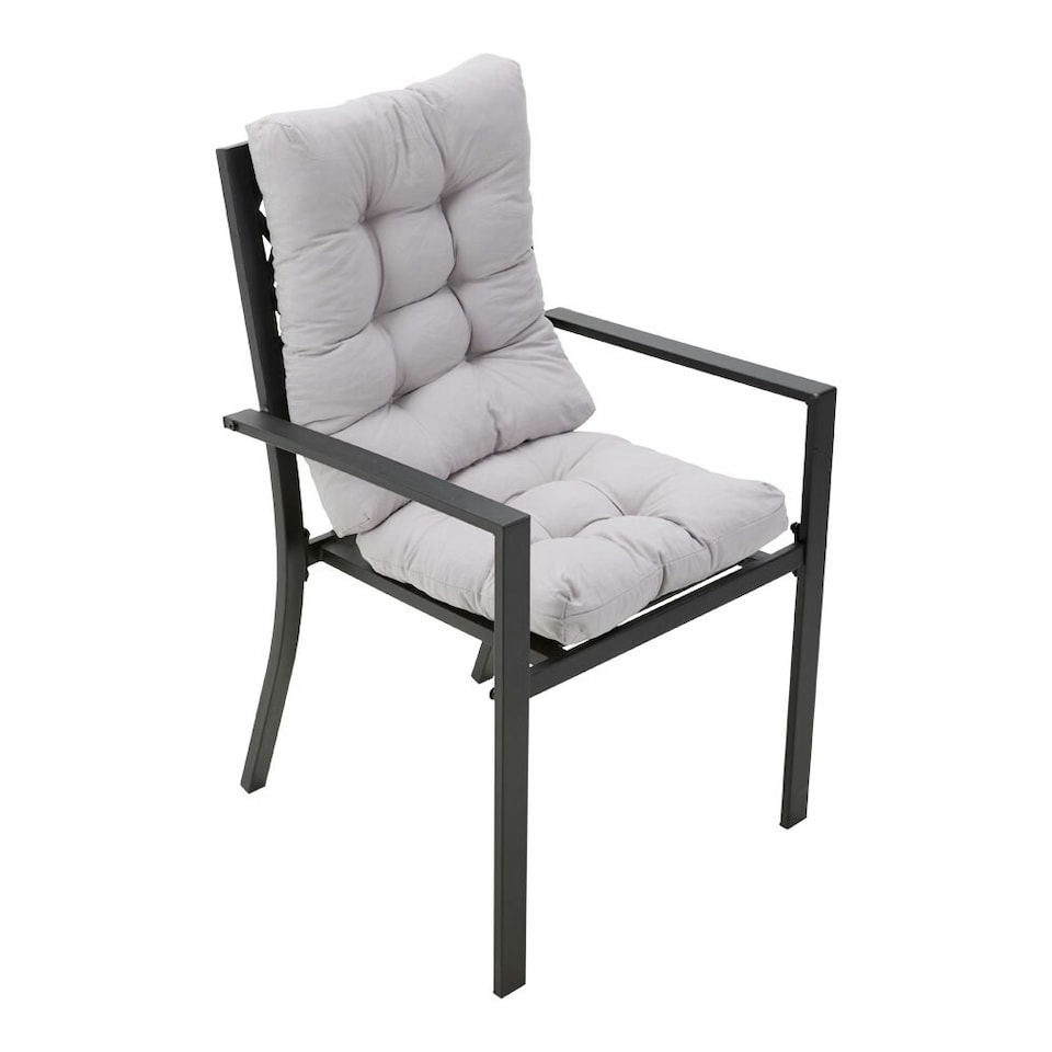 image 1 of Living and Home Set of 2 Outdoor Lounge Chair Cushions, Grey