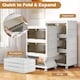image 2 of COSTWAY 3-Tier Stackable Storage Bins Bedroom Collapsible Storage Boxes-White