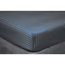 Belledorm Hotel Suite Stripe Fitted Sheet - Charcoal - Double