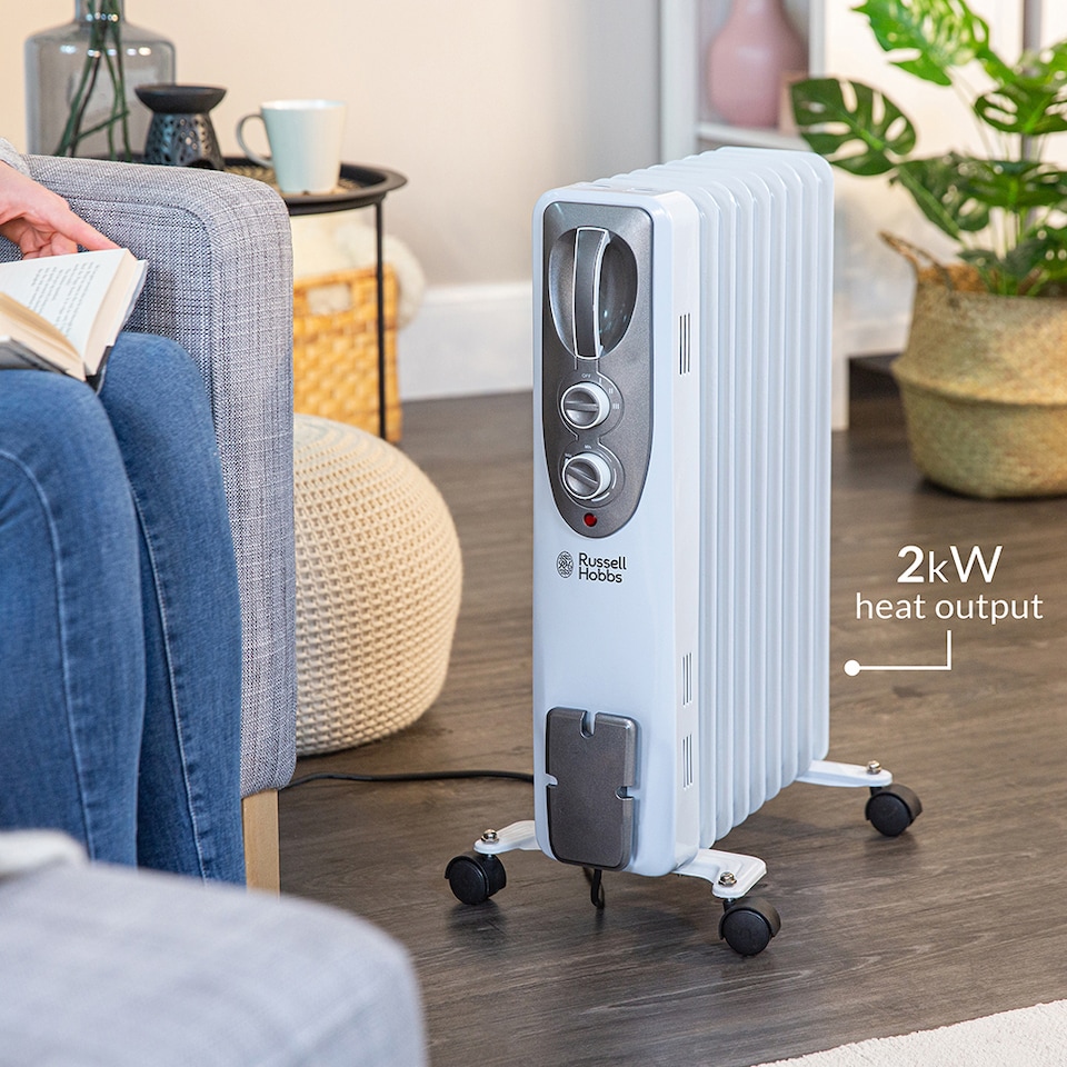 image 1 of Russell Hobbs RHOFR5002 2kW Oil Filled Radiator 9 Fin White