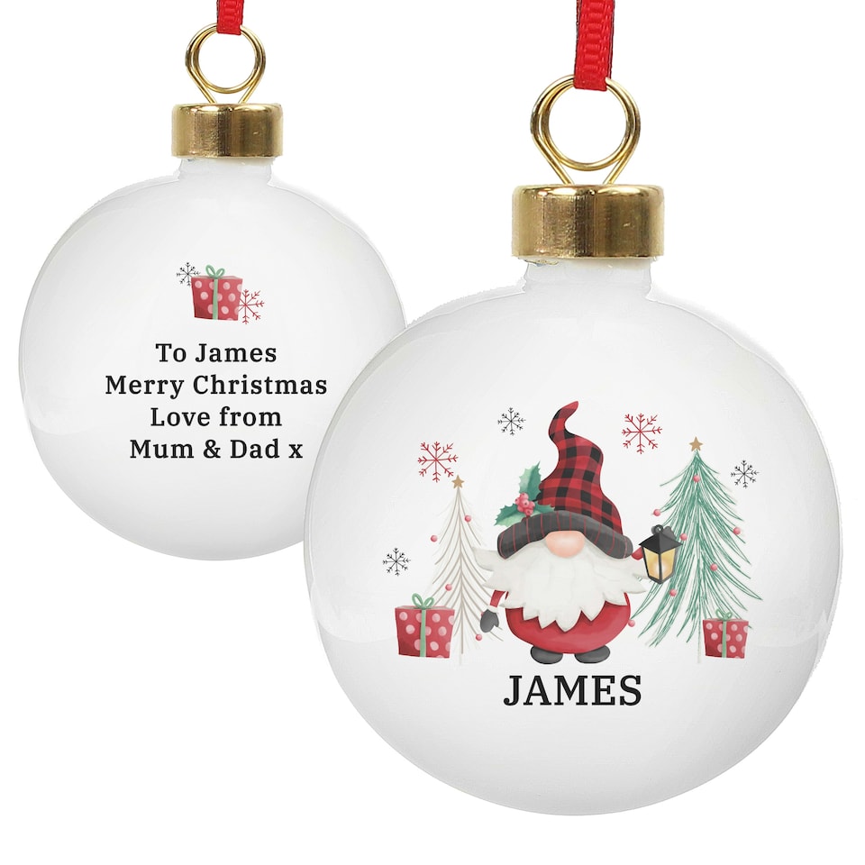 image 1 of Personalised Gonk Christmas Bauble