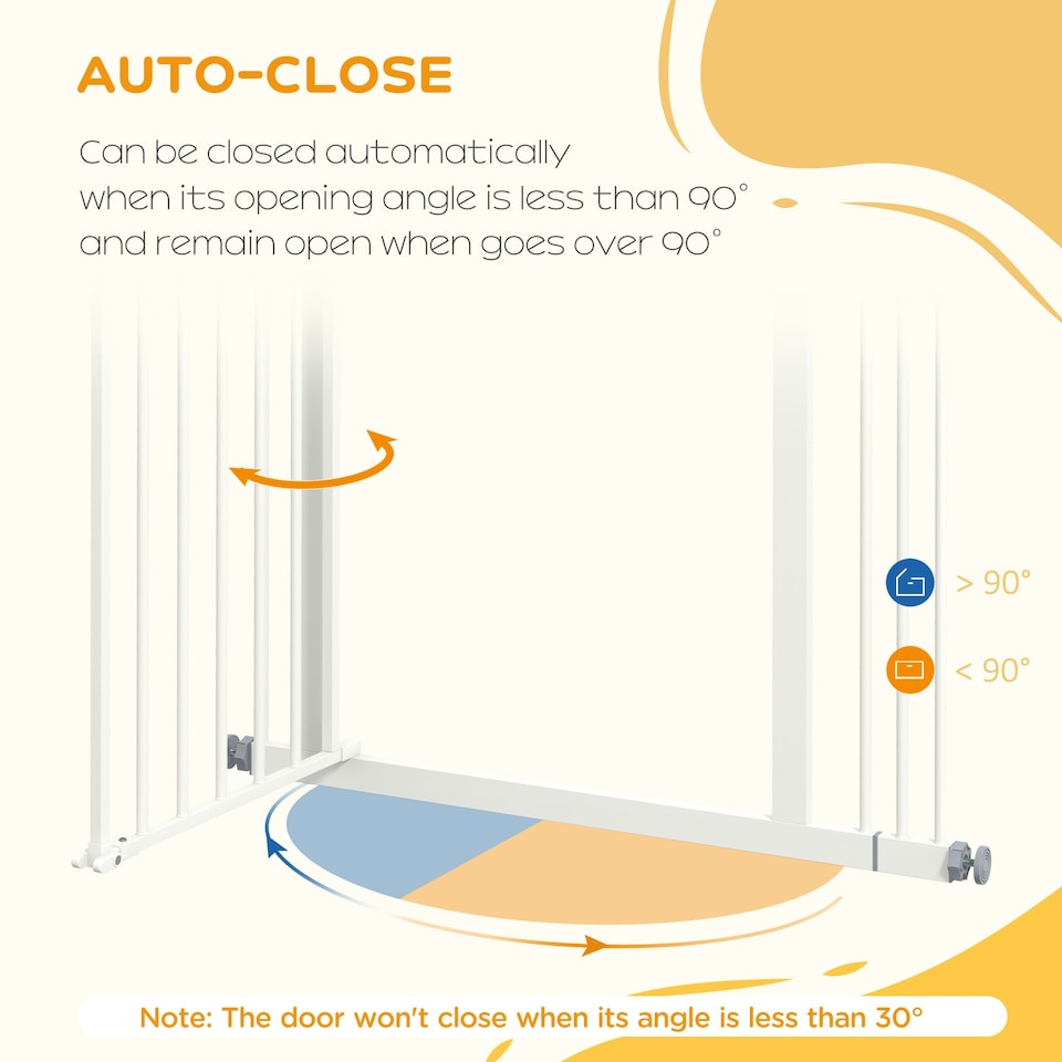 image 1 of PawHut Adjustable Safety Gate w/ 1 Extensions and Four Adjustable Screws, White