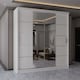image 2 of Sliding Wardrobes 4U Modern Panelled Mirror Sliding Wardrobe – 120cm to 203cm, White, Black, Grey, Oak | White | White 150cm