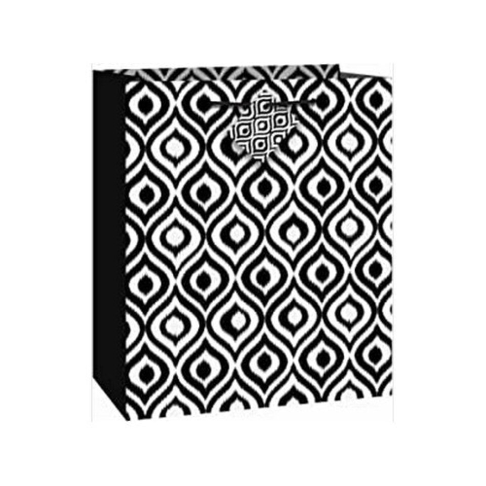 Unique Party Ikat Gift Bag - Black/White - M