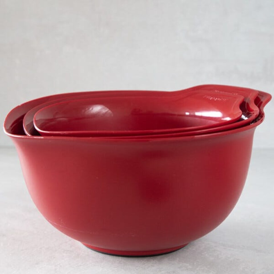 image 1 of KitchenAid Set of 3 Mixing Bowls Empire Red