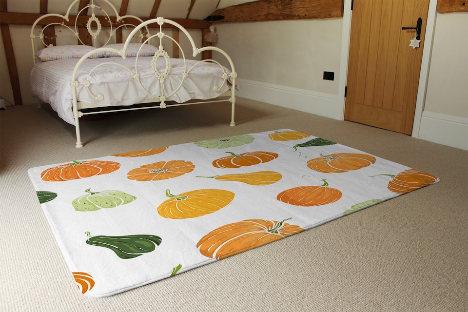 image 1 of Pumpkin Illustrations Rug | Multi