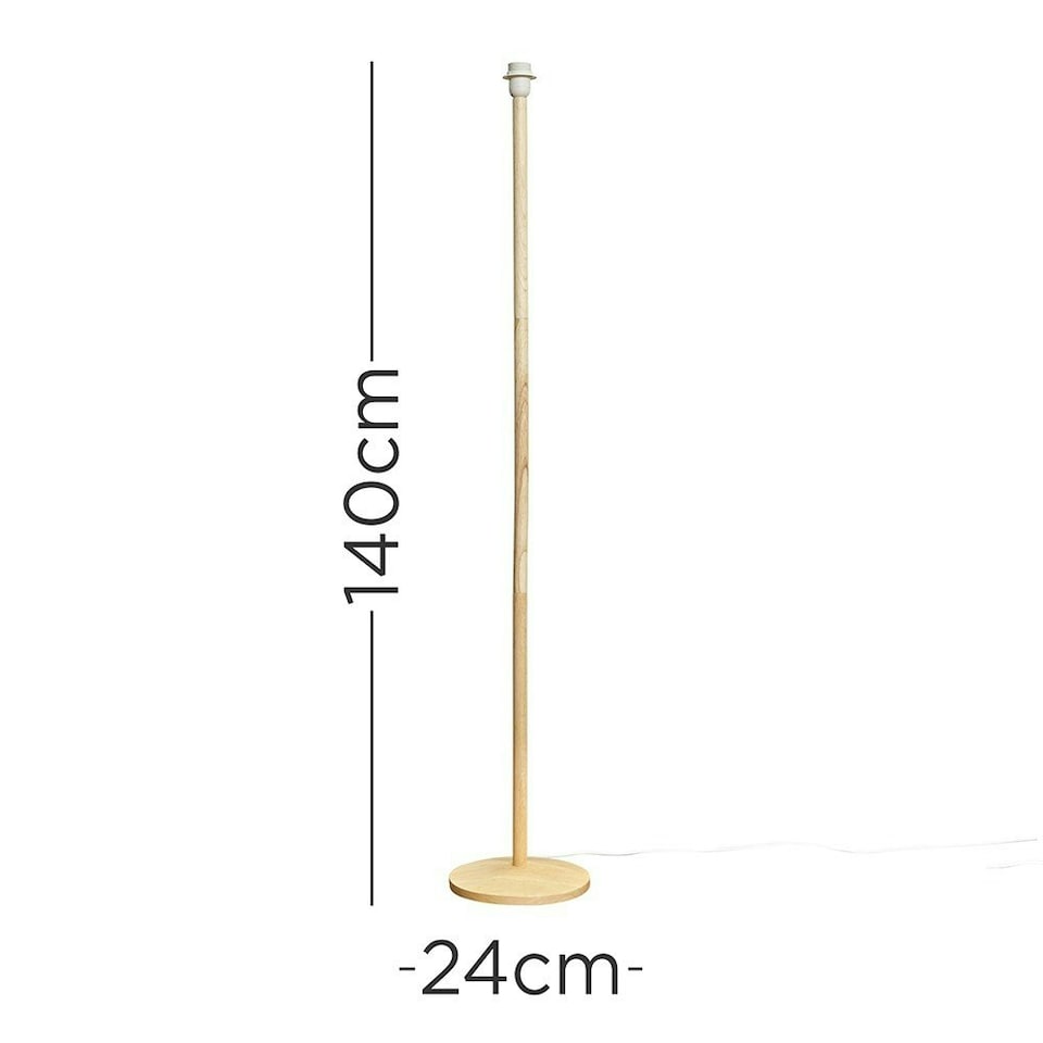 image 1 of ValueLights Single Stem Natural Light Wood Floor Lamp Base Brown