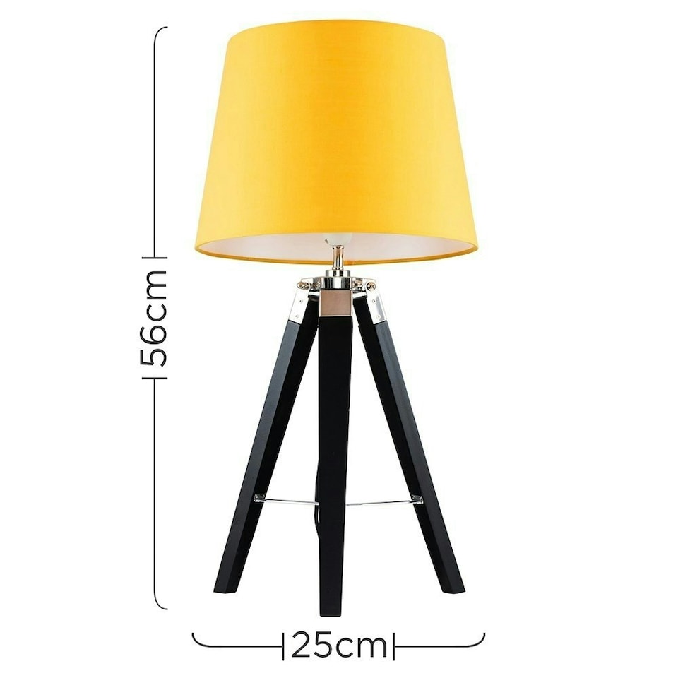 image 1 of ValueLights Black Floor Lamp Yellow Shade