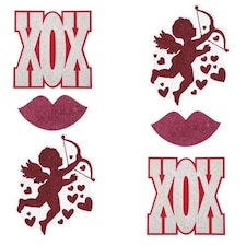 XOX Cupid Assorted Mini Glitter Cutouts - Pack of 6