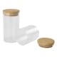 image 6 of Living and Home Glass Storage Organizer Jar Set with Bamboo Lids | Brown