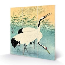 OHARA KOSON (TWO CRANES) - WOOD PANEL