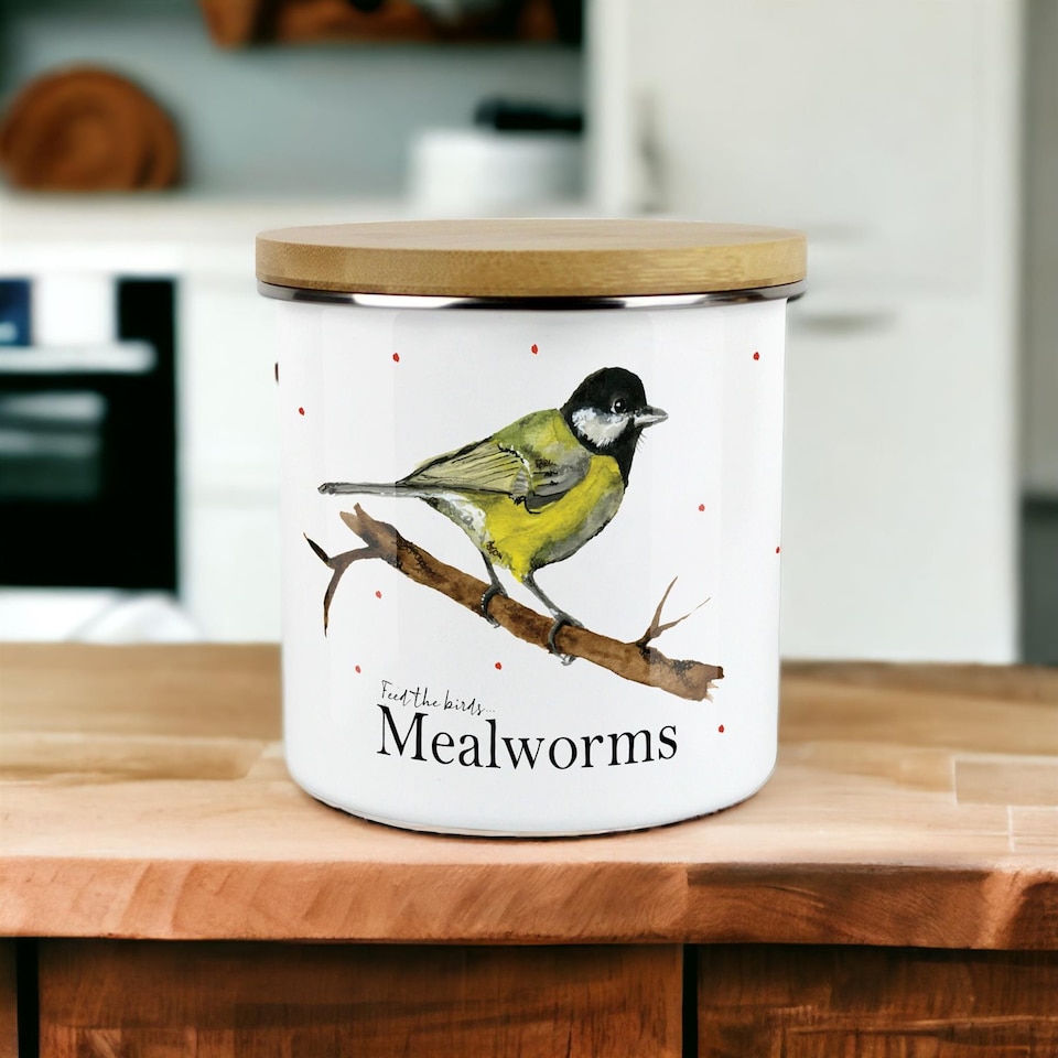 image 1 of Mealworms Bird Feed Large Storage Canister