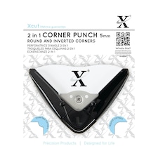 Xcut Corner Punch - 2 In 1, Black & White, 5mm Radius