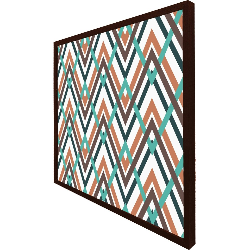 image 1 of Coloured geometric zig zag (Picture Frame) White | S