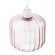 image 3 of Contemporary Soft Pink Glass Wide Ribbed Square Pendant Light Shade