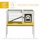 image 2 of PawHut Rabbit Hutch, Elevated Guinea Pig Cage w/ Openable Roof & Tray, Brown