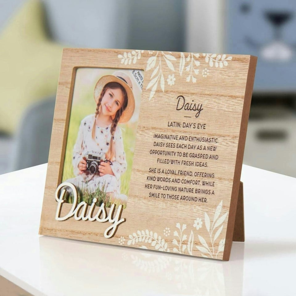 image 1 of History & Heraldry Pre-Personalised Kids Wooden Picture Frame - Daisy