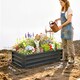 image 7 of Outsunny Raised Garden Bed Elevated Planter Box for Flowers Grey