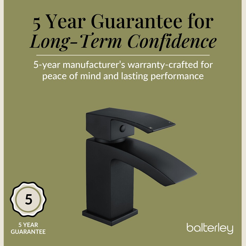 image 1 of Balterley Contemporary Mono Basin Bathroom Mixer Tap with Push Button Waste