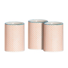 Nicola Spring Hand-Printed Pasta Bowls - 22cm - 3 Colours - Pack of 6 | Multi | Multi