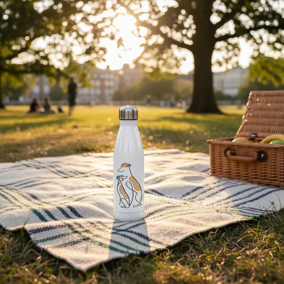 image 1 of Abstract Whippets Reusable Metal Water Bottle
