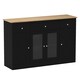 image 2 of COSTWAY Buffet Sideboard Kitchen Storage Cabinet 3 Drawers Black | Black