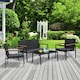 image 2 of Outsunny 4-Piece Cushioned Outdoor Rattan Wicker Chair and Loveseat Furniture