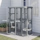 image 5 of PawHut Walk-in Catio, Outdoor Cat Enclosure with 4 Jumping Platforms, Condo and Waterproof Cover, Outdoor Indoor Large Cat House for 2-3 Kittens ,Grey