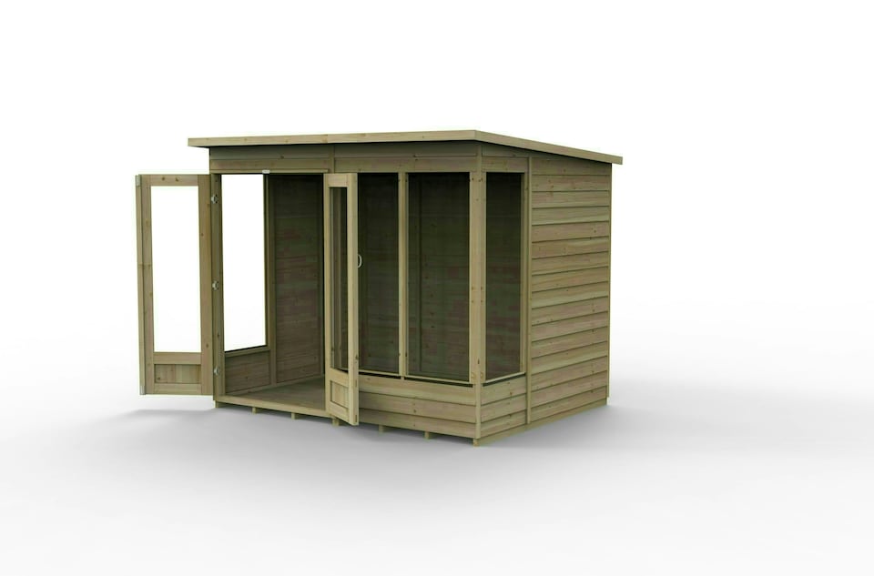 image 1 of Forest Garden 4LIFE Pent Summerhouse 8x6 - Double Door - 4 Window
