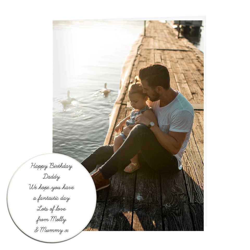 image 1 of Personalised Photo Upload Card - Cursive Font