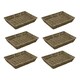 image 1 of JVL Hand Woven Seagrass Rectangular Storage Tray, Capacity:4L, Set of 6