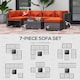 image 5 of Outsunny 8 Pieces PE Rattan Corner Sofa Set, Outdoor Garden Furniture Set, Patio Wicker Sofa Seater Cushion, Washable Cushion Cover & Tempered Glass Table, Orange