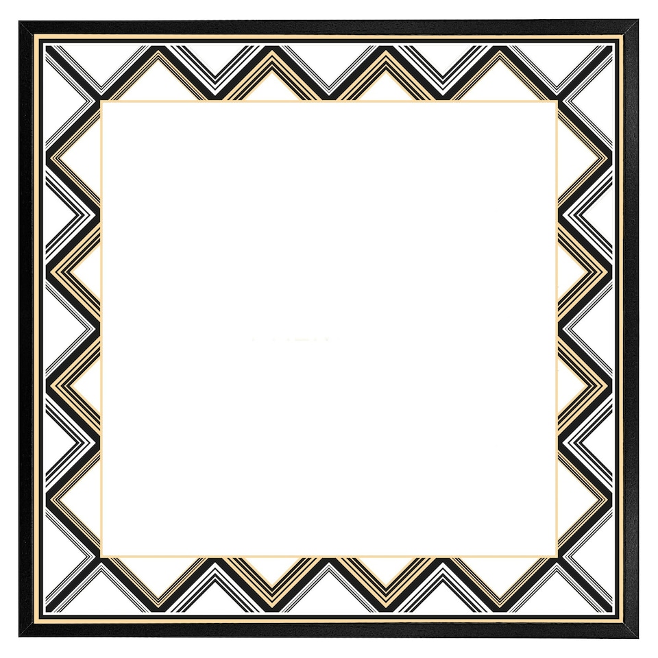image 1 of Art deco patterned border (Picture Frame) White | S
