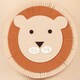 image 5 of OHS Kids Round Lion Felt Toy Storage Organiser Basket - Brown