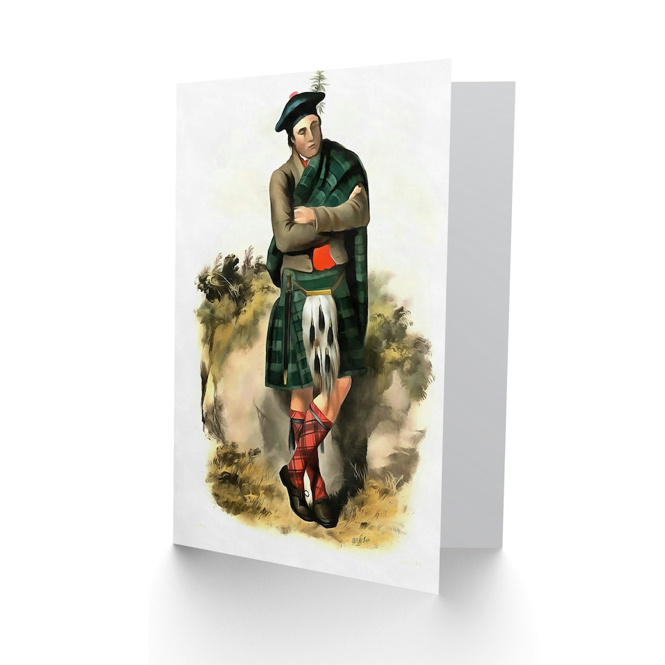 image 1 of Portrait Highland Clan Tartan Graham Scottish Scotland Card