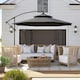 image 8 of Outsunny 2.7m Cantilever Banana Parasol Outdoor Sun Shade w/ Crank, Black