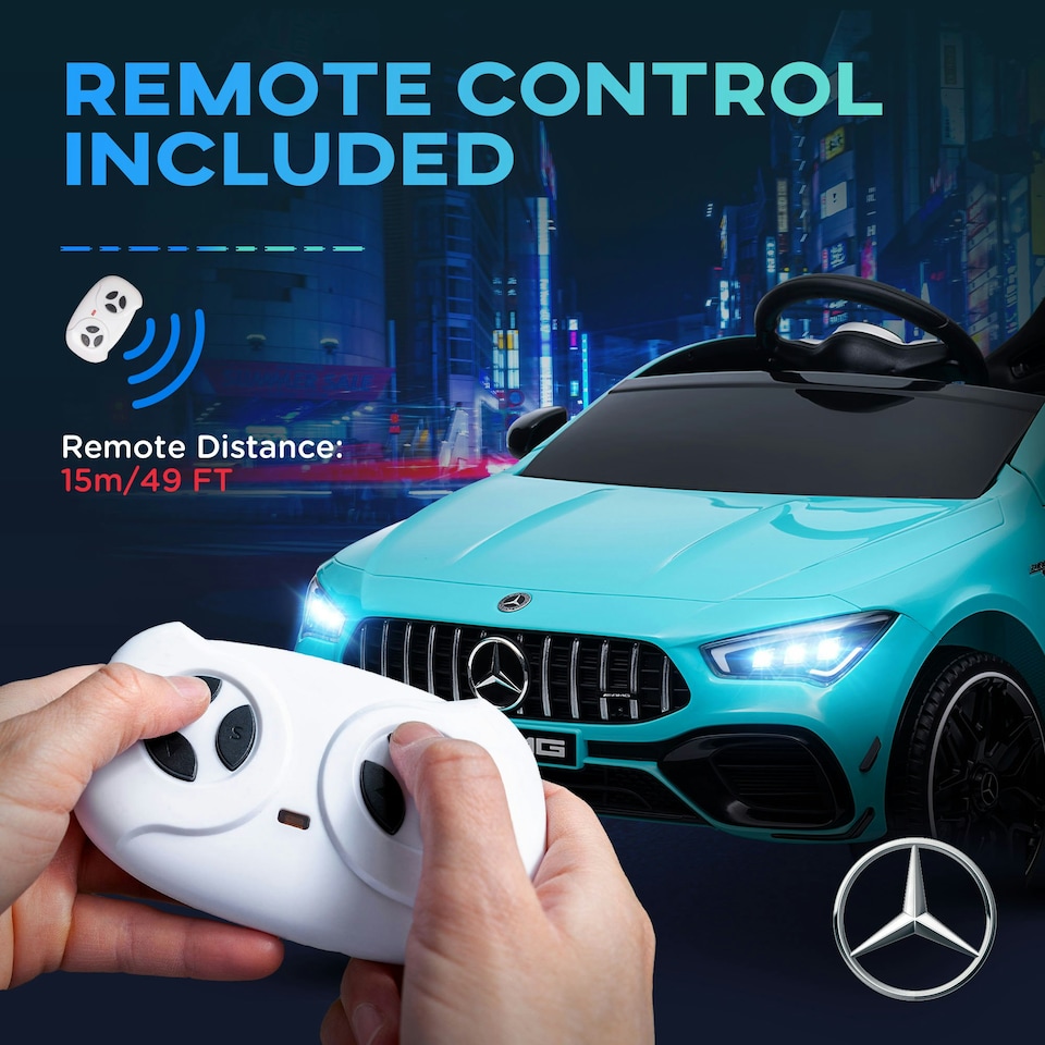 image 1 of AIYAPLAY Mercedes-Benz AMG CLA 45 Licensed 12V Ride on Car - Light Blue