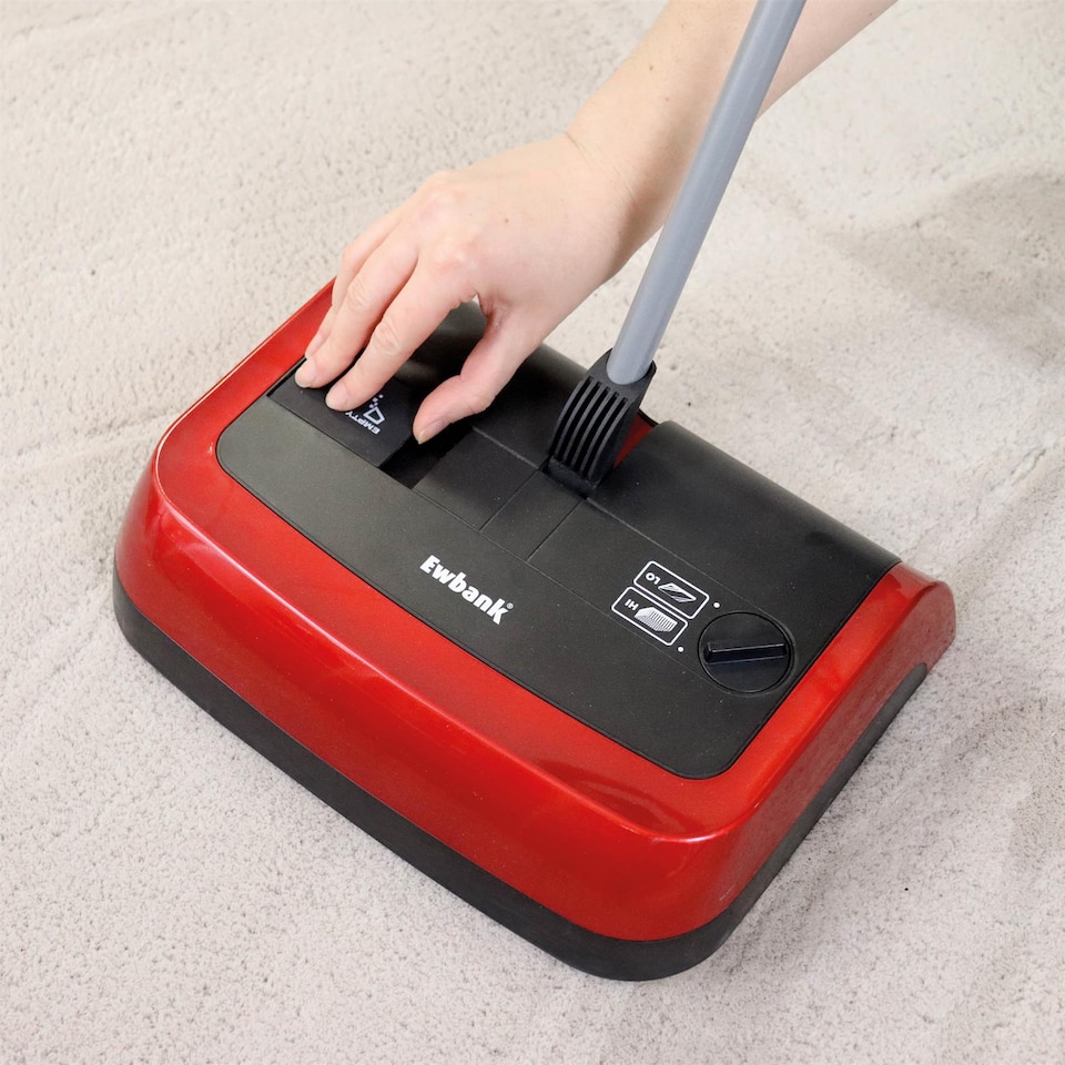image 1 of Ewbank Manual Carpet Sweeper, For Any Surface, Adjustable Height, Red