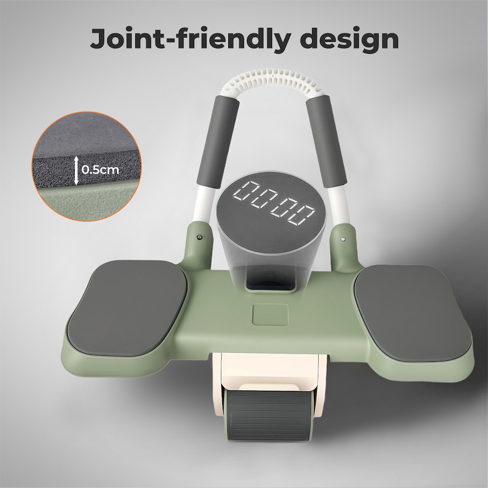 image 1 of Centra Ab Roller with Auto Rebound LCD Timer Elbow Knee Support Core Trainer